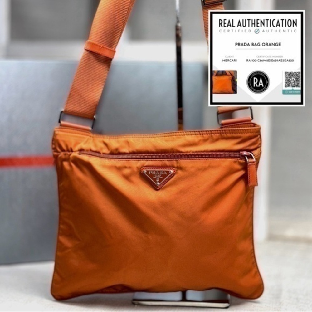 AUTHENTIC Orange Crossbody tote. In Papaya.